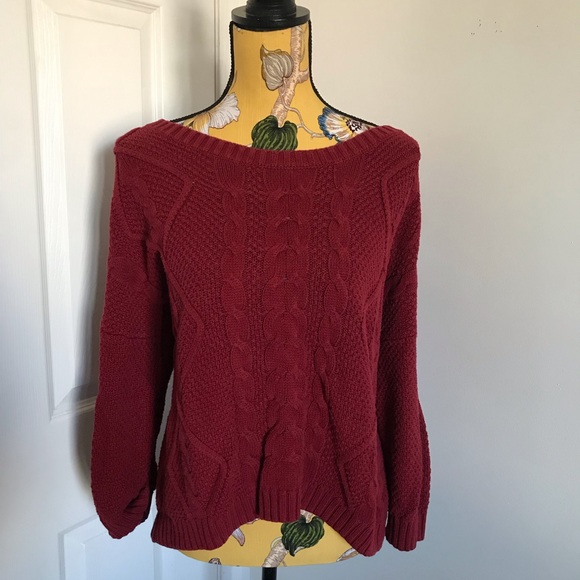 Red Cable Knit Sweater - Picture 1 of 2